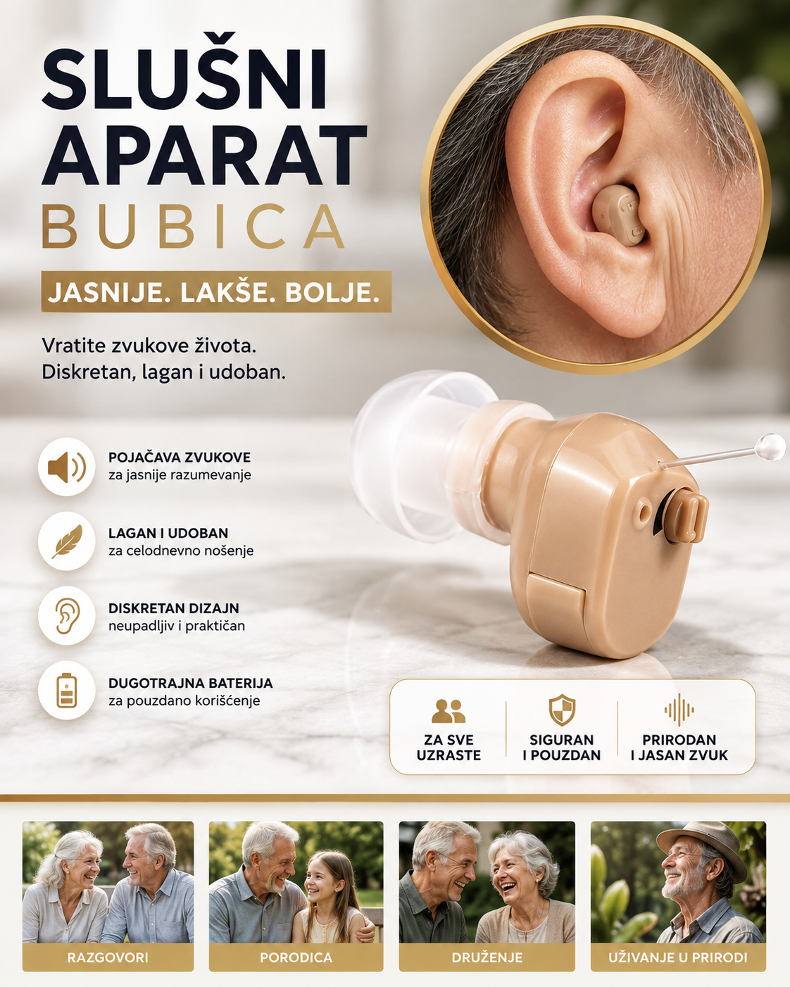 Slušni Aparat Bubica – Mini Digitalni Pojačivač Zvuka za Diskretno i Jasnije Slušanje