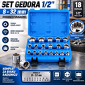 Set Gedora 1/2" 8–32 mm – 12-ugaoni Nasadni Ključevi za Auto, Servis i Radionicu