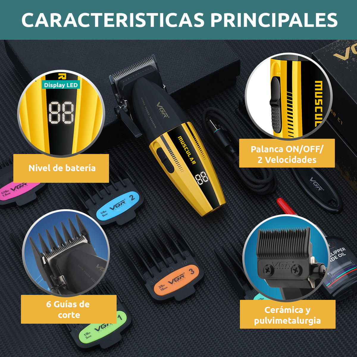 VGR V-285 Profesionalna mašinica za šišanje – Muscular C1