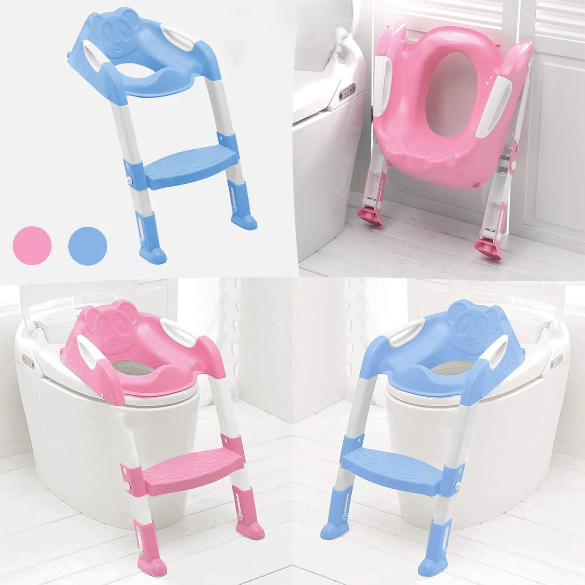 Dečiji adapter za WC šolju sa sklopivim stepenicama