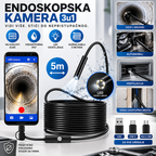 Endoskopska Kamera 5m 3u1 – Vodootporna Inspekcijska Kamera sa Fleksibilnom Sondom za Telefon