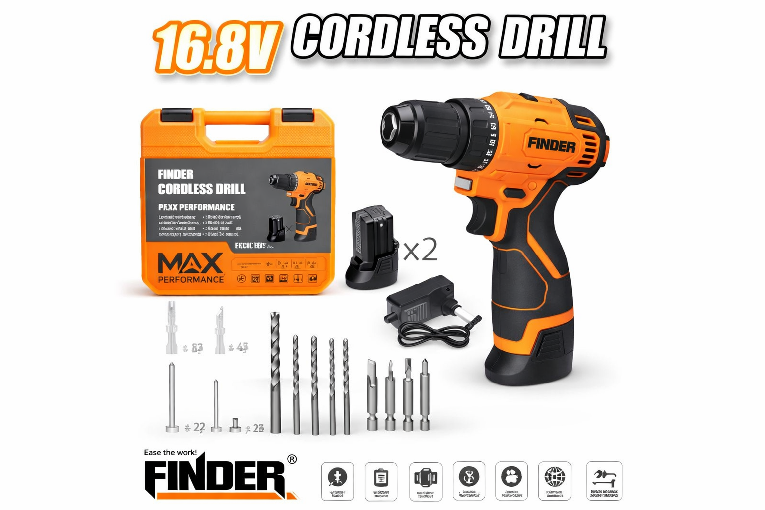 Finder 16.8V Brushless Aku Šrafilica – BL Motor, Snažna i Precizna Bušilica