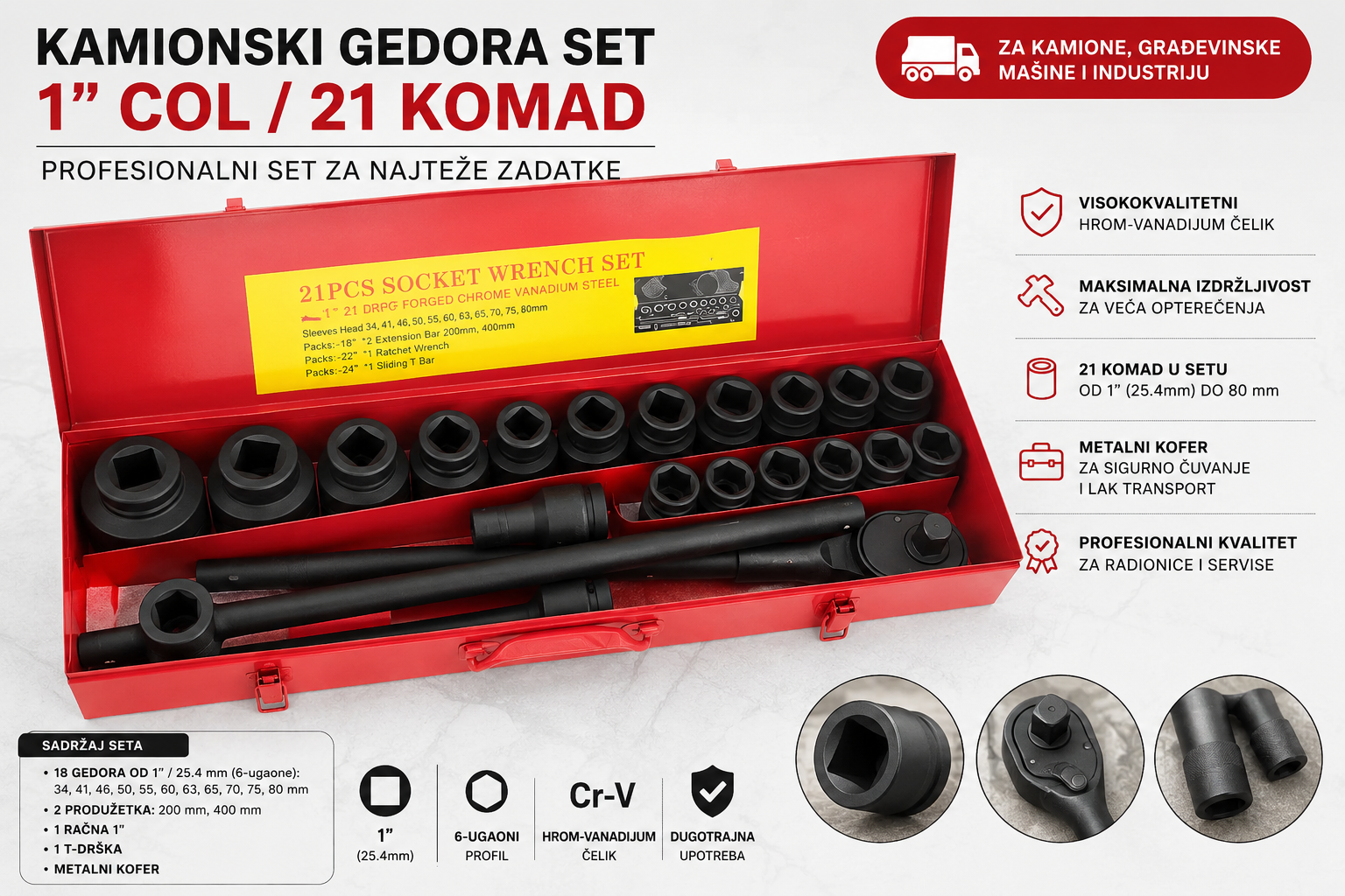 Gedore velike Kovane 1COL za kamione do 80mm