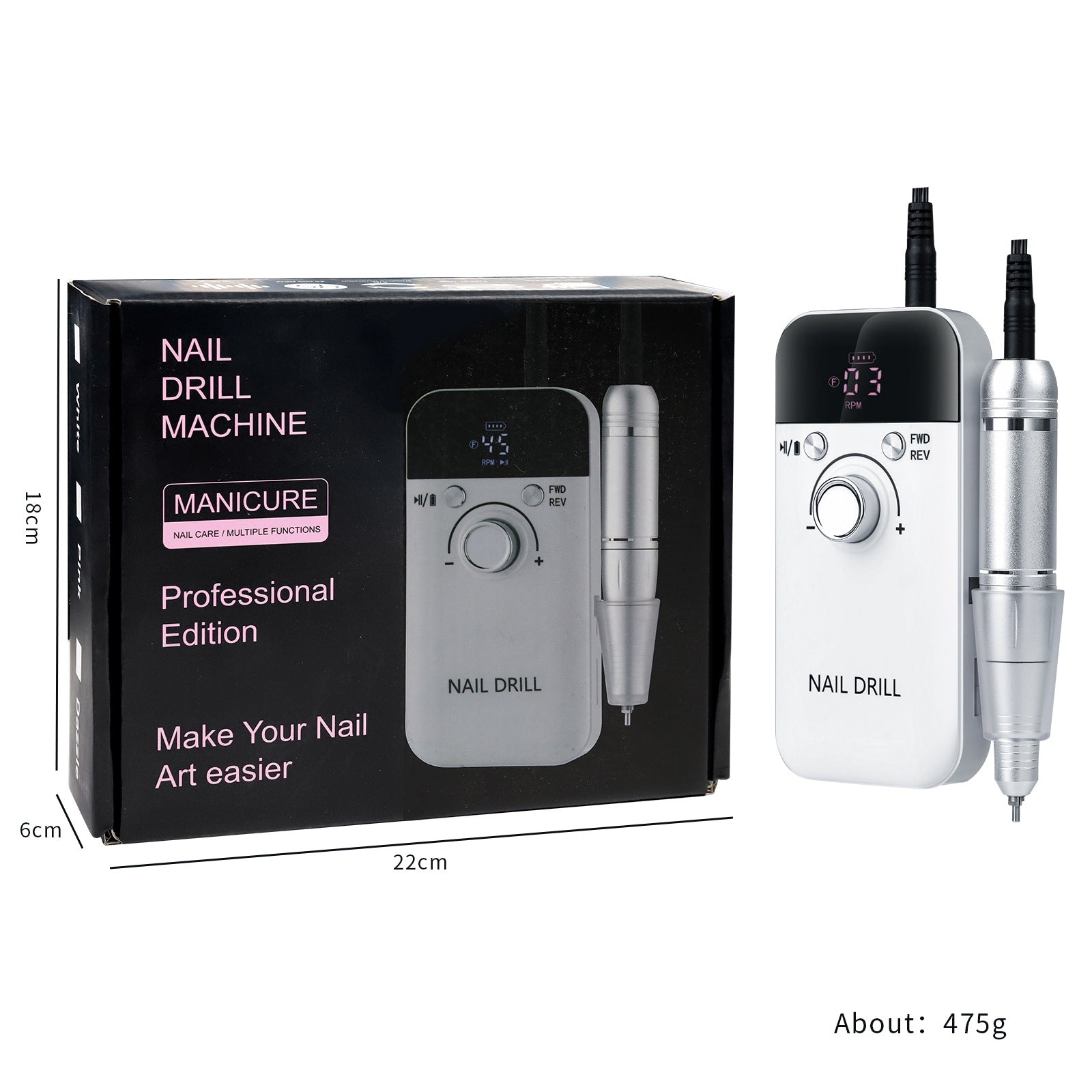 V6 Bezicna električna brusilica za nokte 45.000RPM