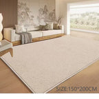 Premium Mekani Tepih 150x200 cm – Moderan Etison za Dnevnu Sobu, Spavaću Sobu i Enterijer | Bež, Bela i Siva Boja