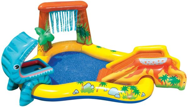 INTEX Dino Play Centar – Dečiji Bazen sa Toboganom i Prskalicama za Letnju Zabavu