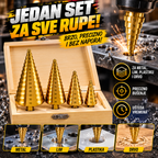 Stepenaste Burgije Jelkice – Set od 4 Komada za Precizno Bušenje Metala i Lima