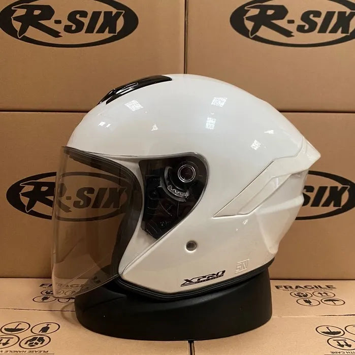 Jet kaciga za motor, skuter Bela