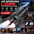 LED Baterijska Lampa sa Dvostrukim Svetlom – Snažna Punjiva Lampa sa Digitalnim Displejem