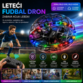 LED Leteći Fudbal Dron sa Zaštitnom Mrežom – Punjivi Hover Dron za Decu i Odrasle za Unutrašnju i Spoljašnju Zabavu