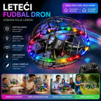 LED Leteći Fudbal Dron sa Zaštitnom Mrežom – Punjivi Hover Dron za Decu i Odrasle za Unutrašnju i Spoljašnju Zabavu