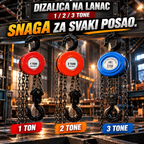 Lančana Flanšencug Dizalica 1T, 2T i 3T – Ručna Dizalica za Podizanje Tereta