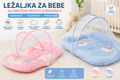 Ležaljka za Bebe sa Mrežom Protiv Komaraca – Prenosivi Baby Šator za Spavanje i Igru | Plava i Roza