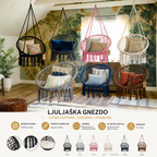 Ljuljaška Gnezdo Viseća – Boho Macrame Ljuljaška za Terasu, Balkon i Dnevnu Sobu | Udobna i Čvrsta Nosivost 120kg