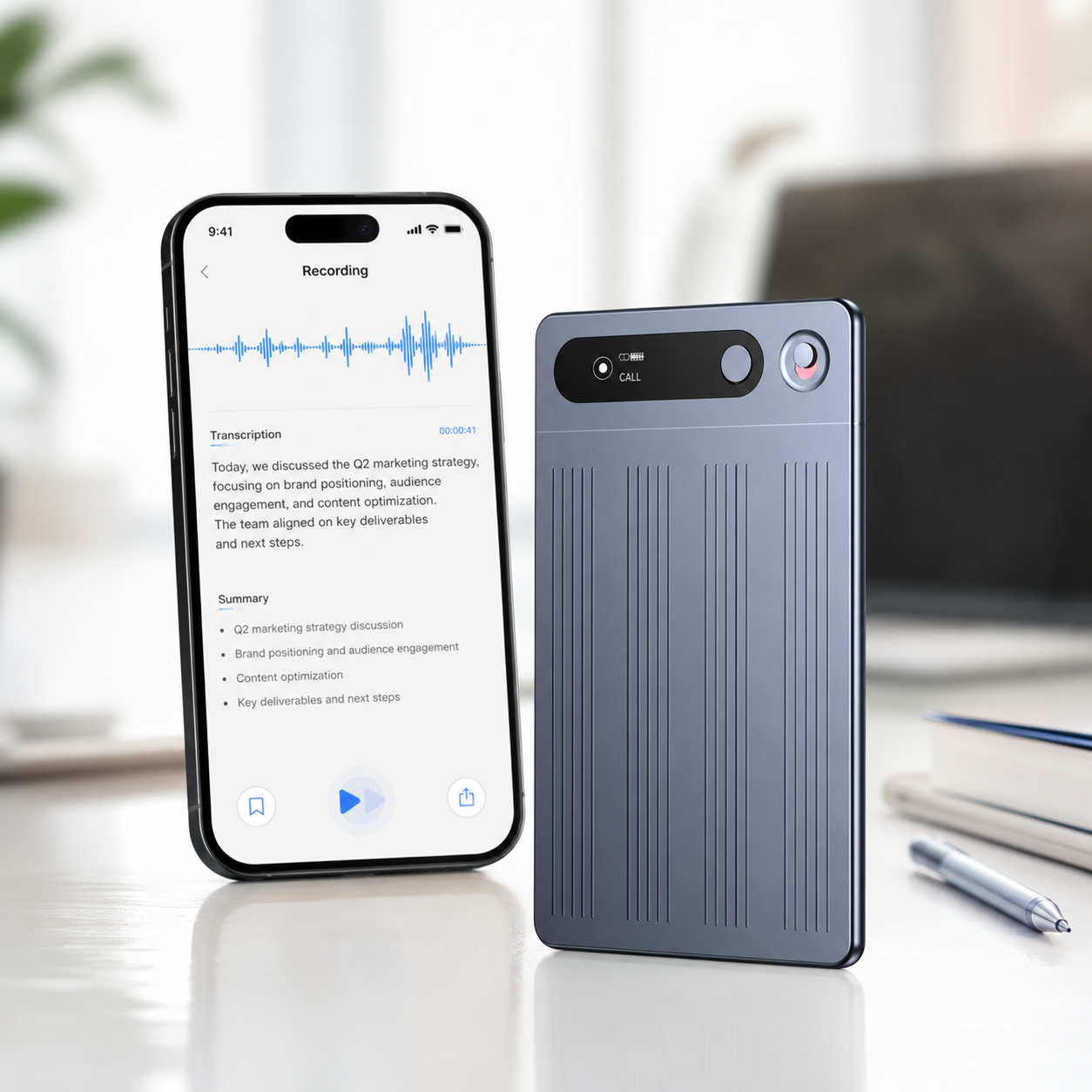 M1 AI Diktafon sa Bluetooth-om – Profesionalni Snimač Glasa sa Automatskom Transkripcijom, Sažecima i Kontrolom putem Aplikacije