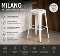 MILANO bela metalna barska stolica modernog industrijskog dizajna za kuhinju, šank, restoran, kafić i terasu sa mogućnošću slaganja.