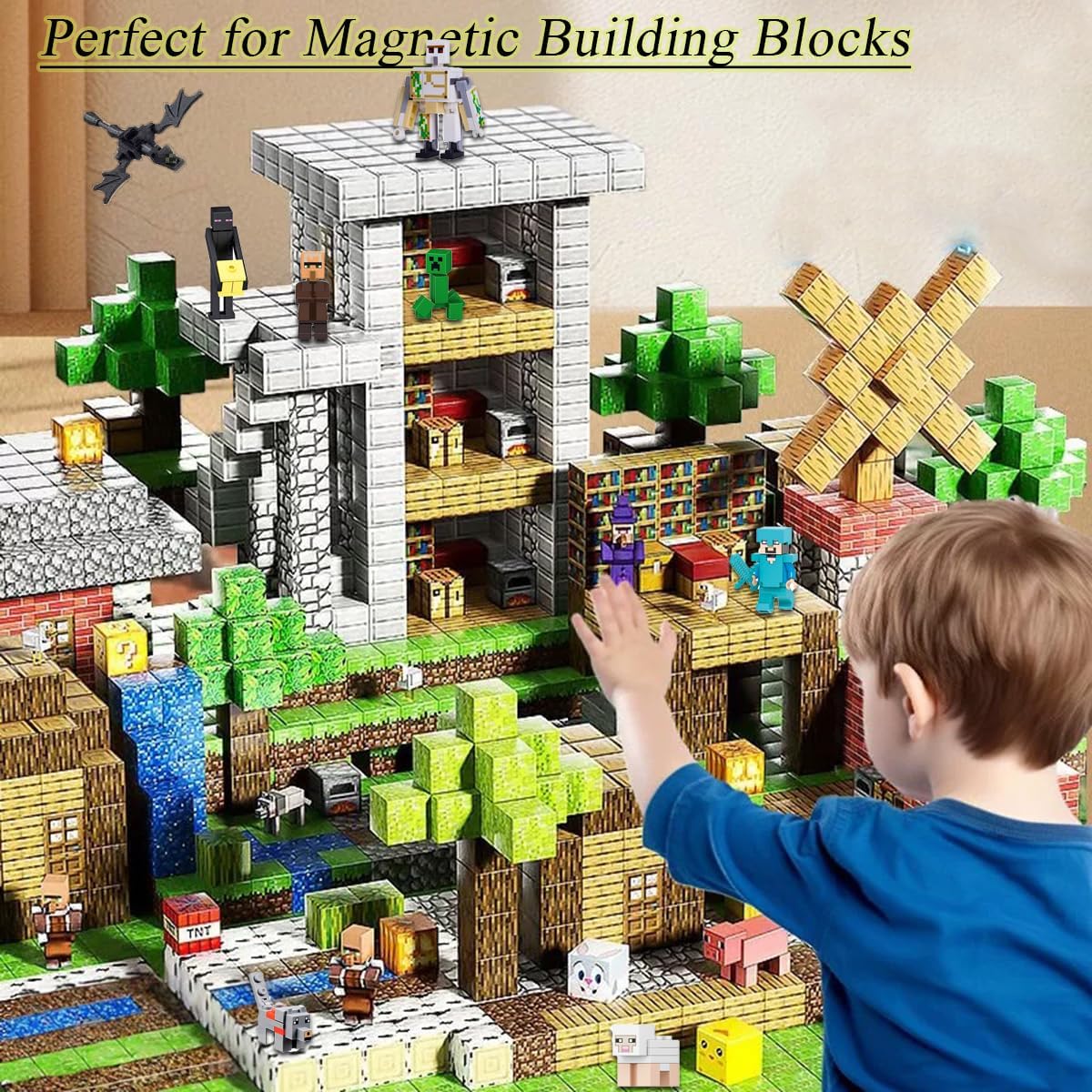 Magnetne Minecraft kocke za igru Mega set od 500 delova