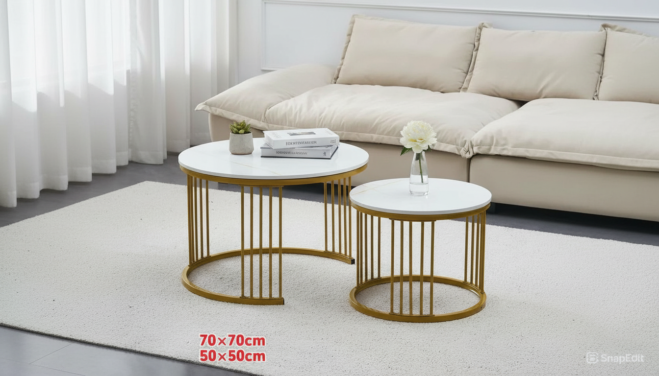 Milano Stolići za Kafu 2u1 – Mermer Look, Elegantni i Funkcionalni