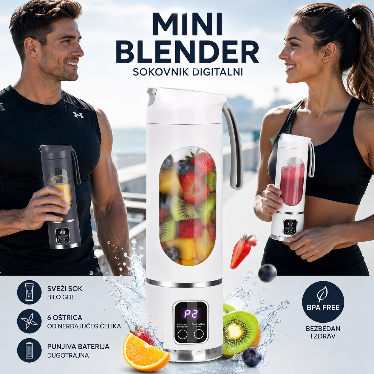 Mini blender sokovnik digitalni