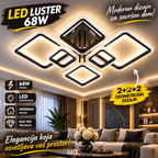 Moderan LED plafonski luster 68W – Geometrijska plafonjera 2+2+2, crna i bela