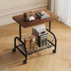 Moderan Pomoćni Stočić na Točkićima sa Metalnom Korpom za Odlaganje