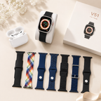 Pametni Sat V51 sa 7 Narukvica i Bežičnim Slušalicama – Smart Watch sa Bluetooth Pozivima, Praćenjem Zdravlja i Sportskim Režimima