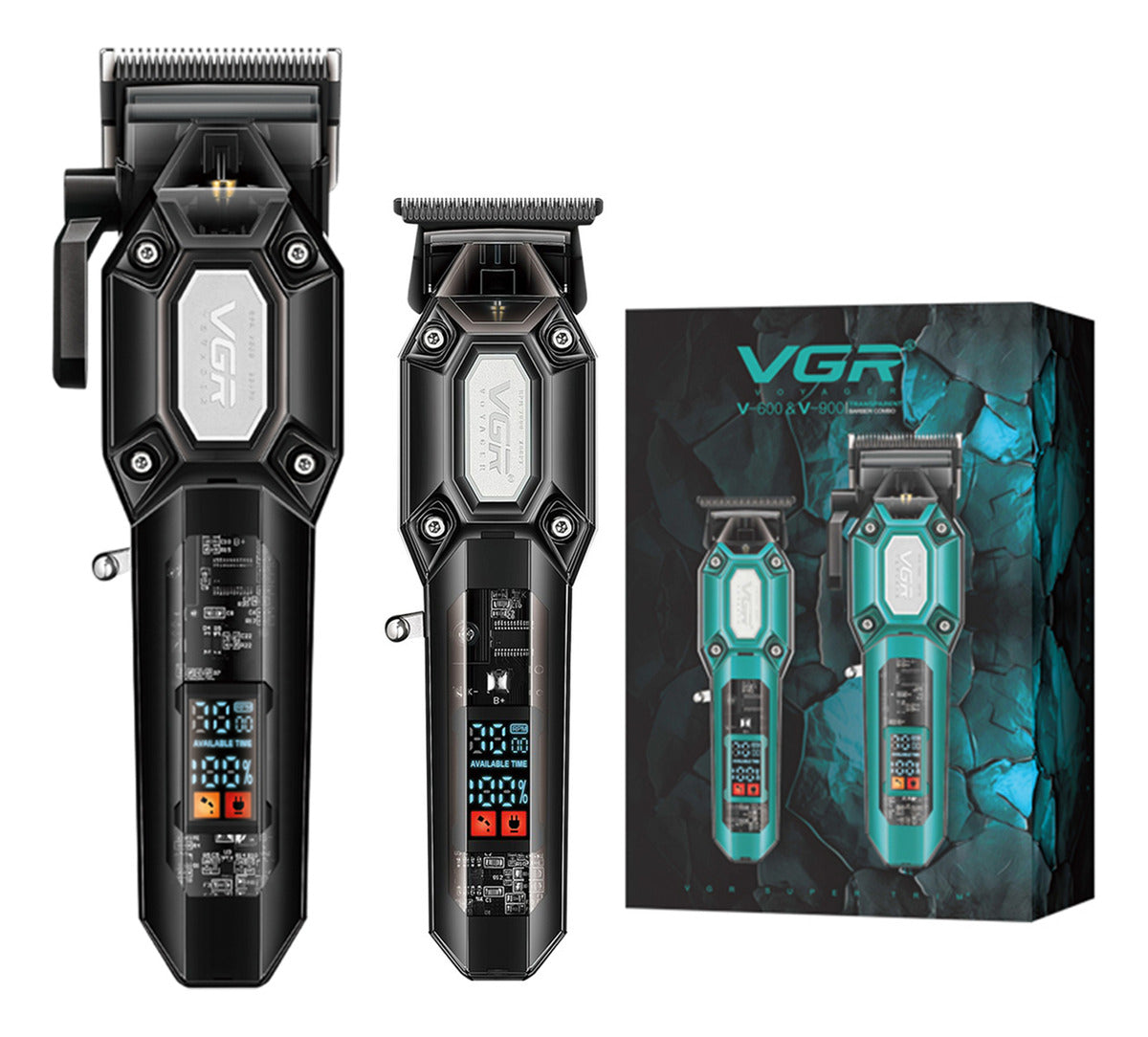 ofesionalni Frizerski Set VGR V-600 & VGR V-900 – Bežična Mašinica i Trimer za Kosu i Bradu
