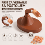 Prst za Vežbanje Noktiju sa Postoljem + 100 Veštačkih Noktiju – Profesionalni Trening za Manikir, Gel i Nail Art