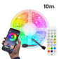 Rgb led svetleca traka 10m sa napajanjem, daljinskim, wifi / bluetooth kontrolom