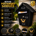 RoyalBox metalno poštansko sanduče 36x37 cm sa bravom i ključem, vodootporno zidno sanduče za siguran prijem pošte, računa i pošiljki.