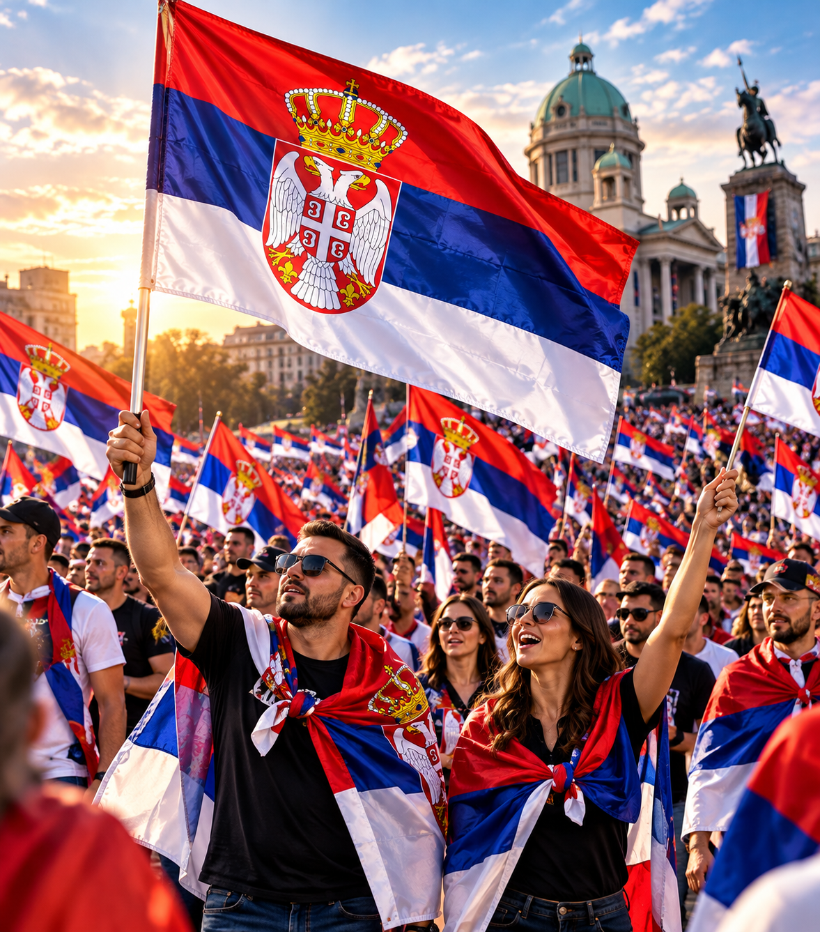 Zastava Republike Srbije Dvostrana – Srpska Zastava za Unutrašnju i Spoljašnju Upotrebu, Više Dimenzija