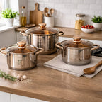 Set Lonaca 6 Delova – Premium Inox Posuđe sa Poklopcima za Sve Vrste Šporeta