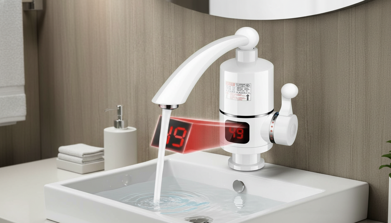 Slavina i protocni bojler sa LCD displejem za sudoperu