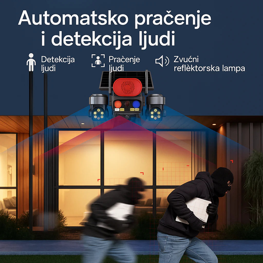 Solarna PTZ Kamera sa tri sočiva 4G 25mpix