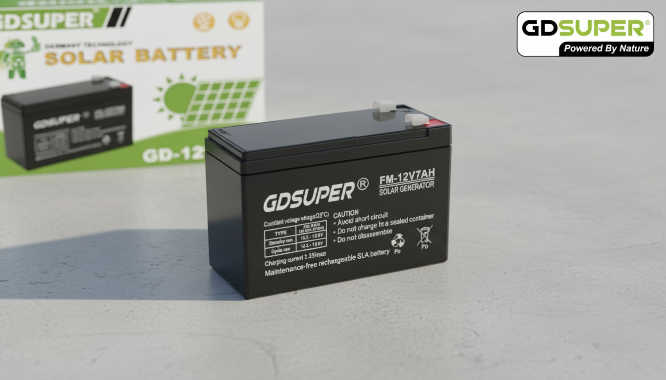 Solarna Baterija GD Super 12V 7Ah – Punjiva Akumulatorska Baterija za Solarne Sisteme, Alarm i Rasvetu