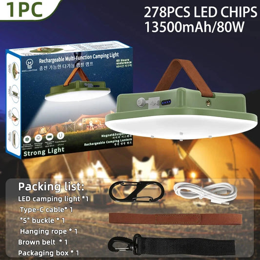 Solarna kamperska lampa, punjiva lampa za šator