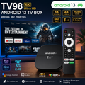 TV98 Android 13 Smart TV Box 4GB/32GB – 8K Ultra HD, 5G WiFi, Bluetooth 5.0