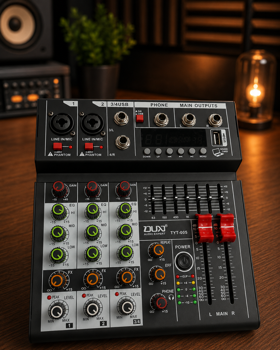 antom Napajanjem, 3-Band EQ i DSP Efektima za DJ, Podcast, Karaoke, Studio i Live Nastupe