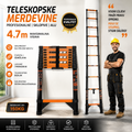 Teleskopske Aluminijumske Merdevine 4,7 m – Sklopive Merdevine Nosivosti do 150 kg