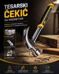 Tesarski Čekić sa Magnetom i Gumiranom Drškom – Profesionalni Čekić za Građevinu