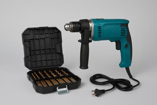 Udarna bušilica 710W + set od 99 HSS burgija u koferu