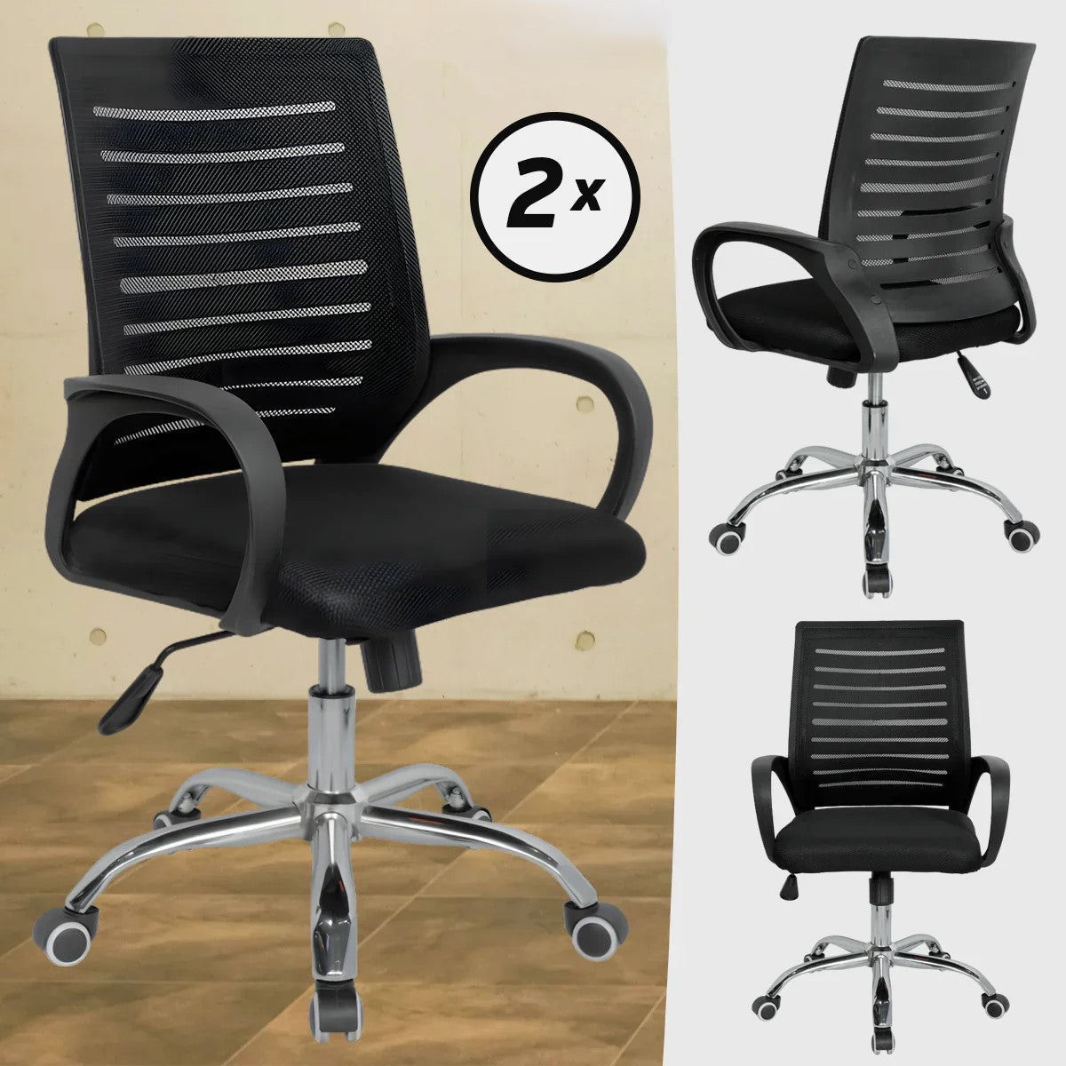 Uredska Stolica 2 Komada – Set Ergonomskih Stolica za Kancelariju i Rad od Kuće | Udobne i Stabilne