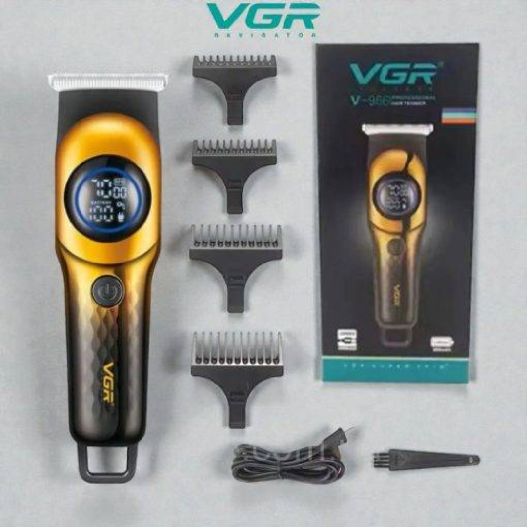 VGR V-966 Profesionalni Bežični Trimer sa LED Ekranom i 4 Nastavka