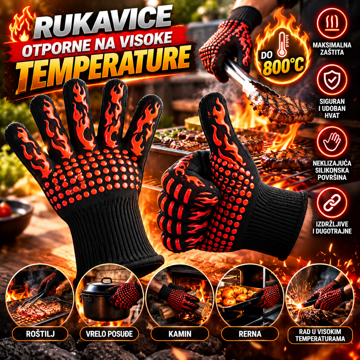 Rukavice Otporne na Visoke Temperature – Zaštitne Rukavice za Rad i Vruće Predmete
