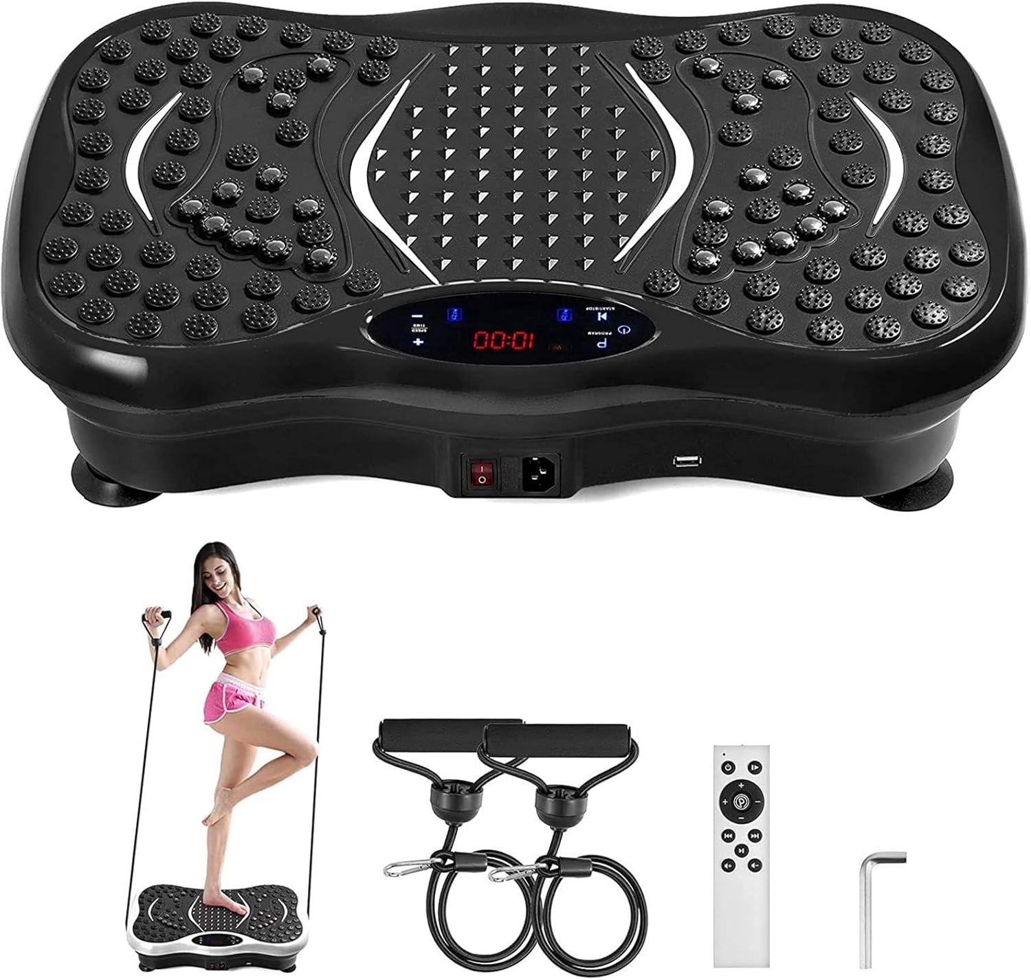 Vibraciona ploča za fitnes i masažu sa daljinskim upravljačem