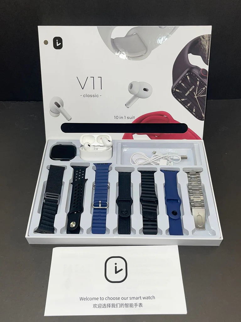 Pametni Sat V11 Classic 10 u 1 Set sa AirPods