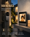 WiFi Video Interfon za Vrata sa 4.3" Ekranom – Pametno Zvono sa Kamerom i Dvosmernim Audio Pozivom