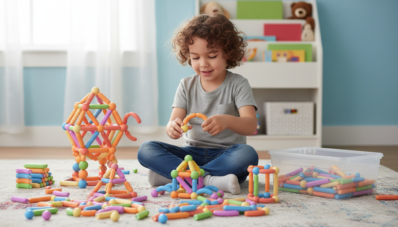 Magnetni Set Štapića i Kugli 136 Delova – Edukativna 3D Konstrukciona Igračka za Decu