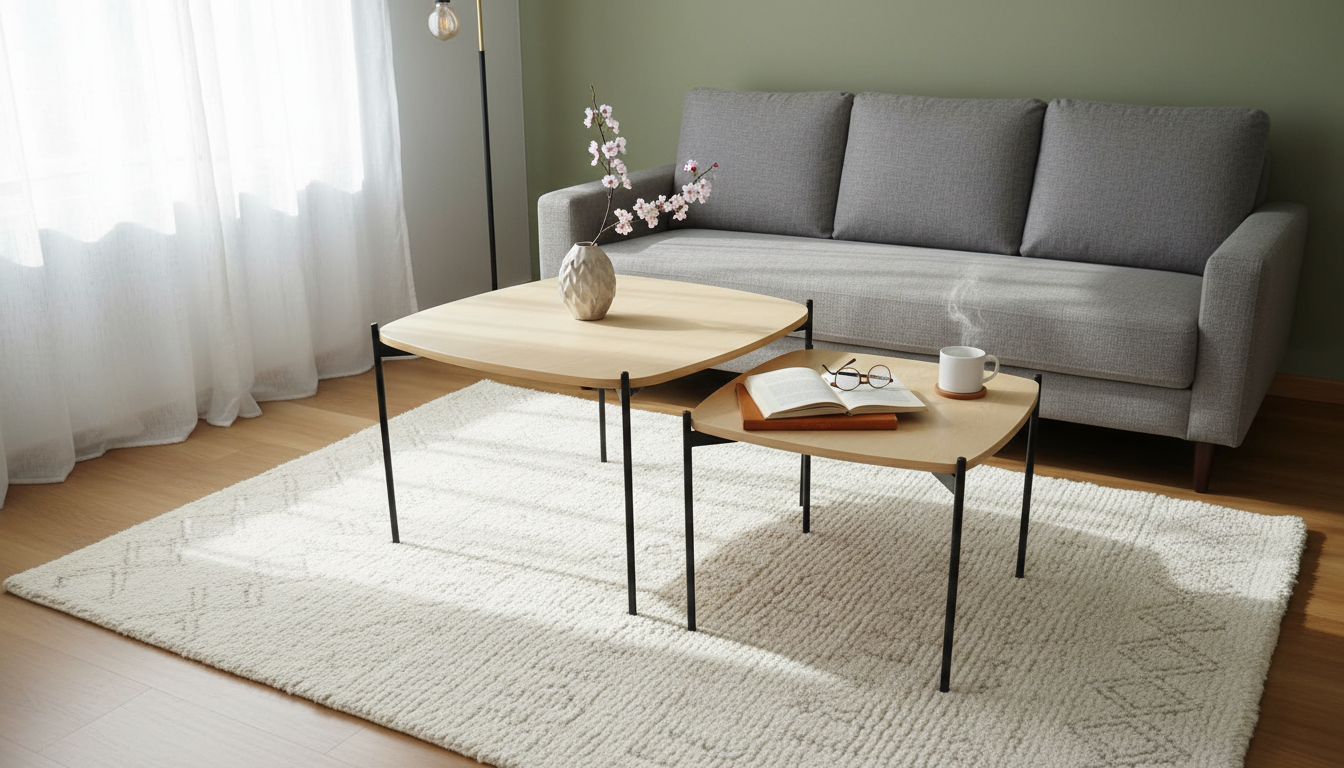 Set klub stočića Luna & Astra – Moderni drveni stočići sa metalnim nogama