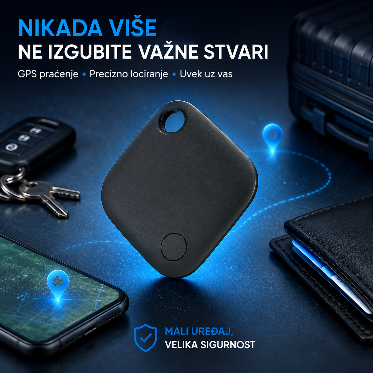 Android GPS Lokator AirTag – Pametni Traker za Praćenje Vozila, Prtljaga i Predmeta
